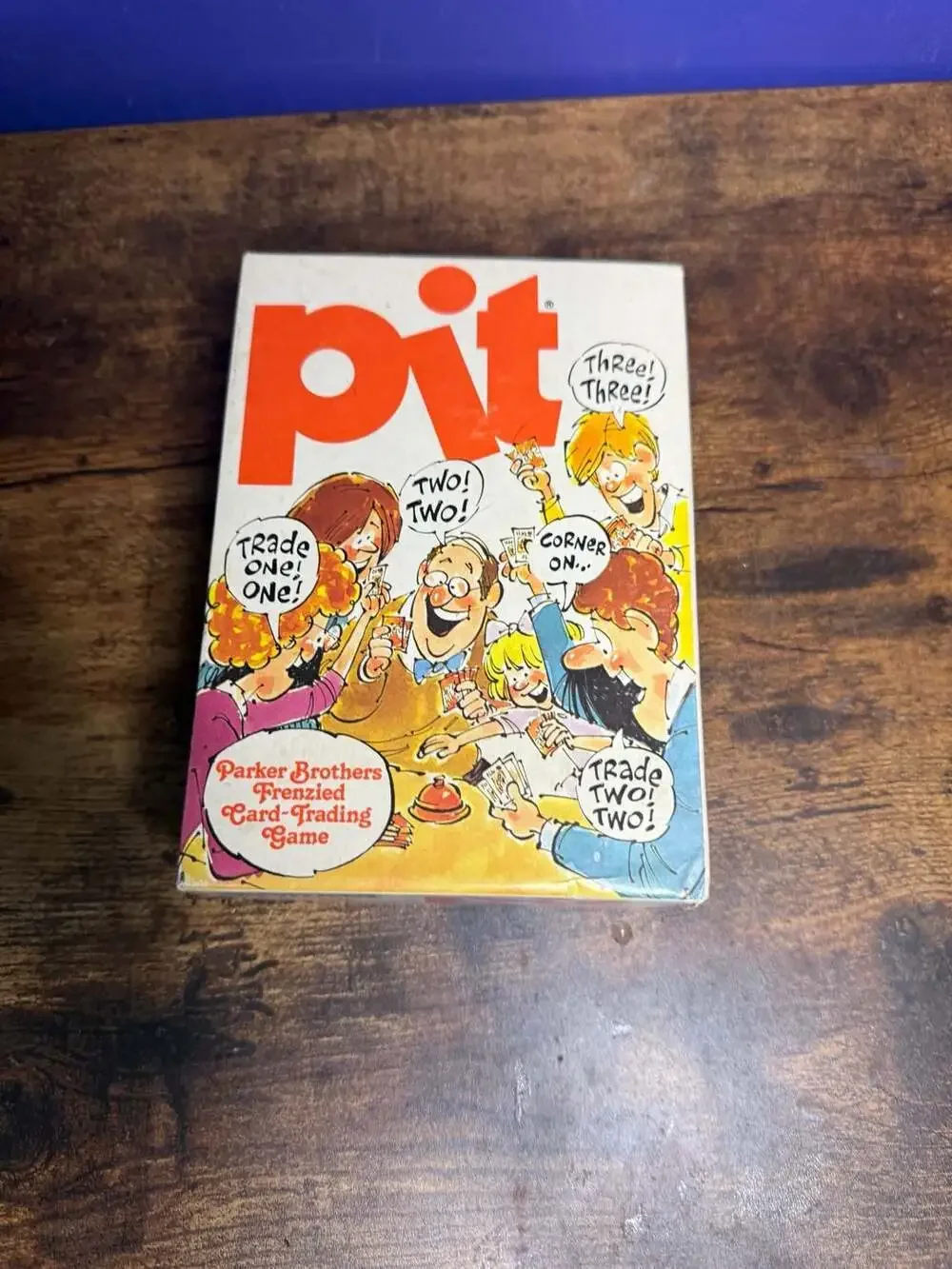 Vintage 1981 Parker Brothers Pit Frenzied Card Trading Game No. 661 with Bell